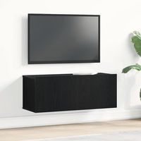 vidaxl gabinete de tv 80 x 30 x 30 cm roble negro madera de ingenieria