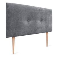 dhome cabecero de pana liso con botones 95x105 con patas camas 8090 - gris oscuro