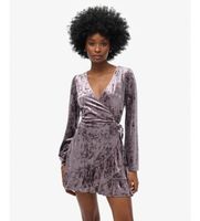 superdry para mujer w8011964a vestido velvet wrap gris xl casual fiesta terciopelo manga larga