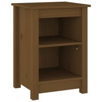 mesita de noche con dos compartimentos abiertos 40 x 35 x 55 cm madera pino marron dec034137