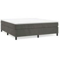 cama tapizada 203x180x35 cm terciopelo - gris