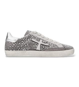Premiata para mujer. STEVEND Zapatillas de Piel Stevend gris (41), Plano, Cordones, Casual