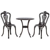 conjuntos de muebles de balcon 2 plazas exterior jardin aluminio marron o 65 cm 2 sillas una mesa vintage bovino