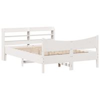 cama de matrimonio  cama de adulto  estructura de cama con cabecero madera pino blanco 160x200 cm