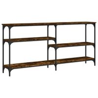 mesa consola  mesa de entrada  mesa auxiliar madera de ingenieria roble ahumado 160x29x75 cm