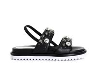 sandalias fraile con pedreria black 38