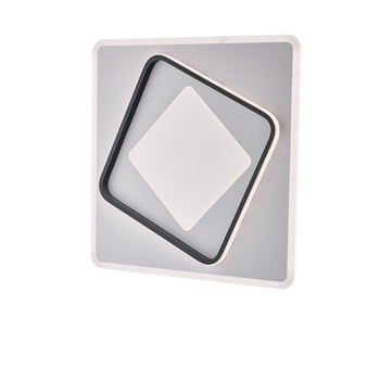 Lámpara De Techo Lulù En Metal Y Aluminio Lacado En Blanco Y Negro Con Led Cct Integrado + Mando A Distancia H.6 Ø50 Bl318-pbc