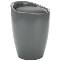 taburete de almacenamiento cuero sintetico gris vidaxl