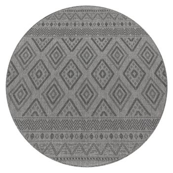 Alfombras de interior y exterior Verona antracita 80 cm redondo