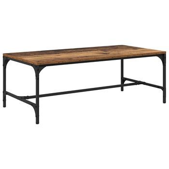 Mesa De Café - Mesa De Centro - Mesa Baja Madera Envejecida 100 X 50 X 35 Cm