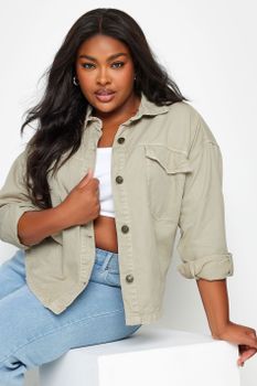 Yours Cazadora Vaquera Beige, Mujer Curvy Y Tallas Grandes, Yours