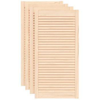 Puerta De Armario De Lamas 4 Uds Madera De Pino 99,3x49,4 Cm Vidaxl