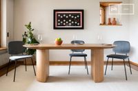 mesa de comedor de madera clara 8 plazas