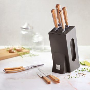 Juego de 5 cuchillos  madera claro