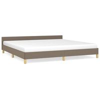 estructura de cama con cabecero de tela gris taupe 200x200 cm