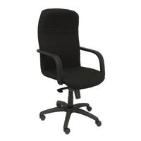sillon de direccion ergonomico con mecanismo basculante y regulable en altura  asiento y respaldo tapizados en tejido bali color negro piqueras y crespo modelo letur