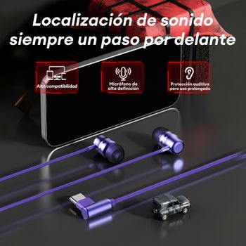 Auriculares con cable Lenovo YF38, auriculares para juegos tipo C/3,5 mm, sonido dinámico de nivel HiFi, auriculares de latencia ultrabaja con micrófono, sin enredos