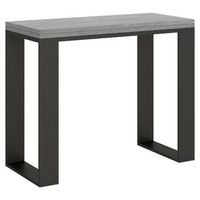 consola pequena extensible en madera y acero antracita noceta 90x4590 cm-color gris cemento