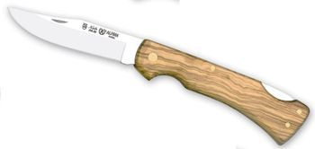 Navaja Alpina 042 Miguel Nieto de 17 cms, con hoja de acero de 7,5 cms y mango de madera natural de olivo