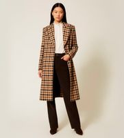 twinset para mujer 252tt2430 abrigo de lana mixta de cuadros marron 44 casual