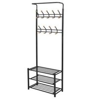 perchero de ropa con repisa para zapatos 68x32x1825 cm negro vidaxl