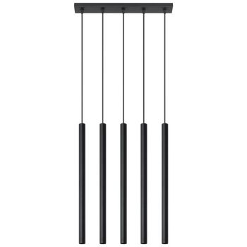 Lámpara colgante vacu negro, 5 luces