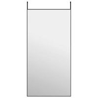 espejo de puerta cristal y aluminio negro 50x100 cm vidaxl