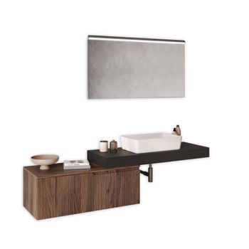 Composición Baño 4 Piezas Venere Antracita/roble Río En Mdf