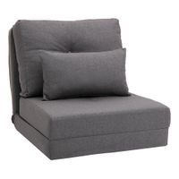 homcom sofa de suelo colchoneta plegable diseno 2 en 1 cojin extraible 60x80x56 cm gris oscuro   aosom espana