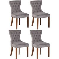 juego de 4 sillas de comedor franca en terciopelo gris 59x51x90 cm clp