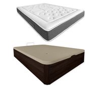 pack colchon viscoelastico bio nature  canape madera abatible 90x190 con montaje color wengue