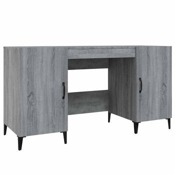 Escritorio De Madera Contrachapada Gris Sonoma 140x50x75 Cm