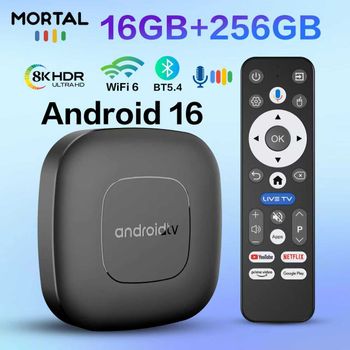 TV Box Android 16 Google Assistant Control por voz 8GB 128GB 256G 4K Wifi6 BT5.0 T1 RK3518 Reproductor multimedia de vídeo 4K Decodificador de TV