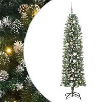 arbol navideno artificial delgado con 300 led verde y 210 cm vidaxl