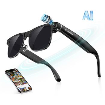 Blackview BV200 Gafas Inteligentes Cámara HD Altavoces IA Integrada Traductor Negro