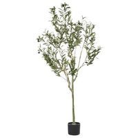 planta artificial en maceta para interior decoracion olivo de plastico 153 cm con maceta negra olive tree