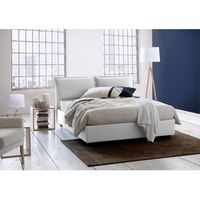 talamo italia cama francesa con contenedor veronica made in italy cabecero y tapizado de tela apertura frontal apto para colchon 140x190 cm blanco