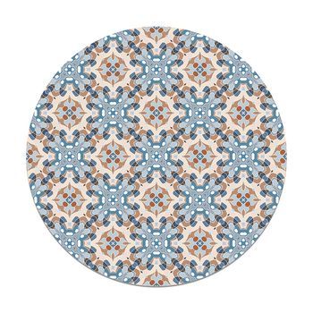 Panorama Alfombra Vinílica Azulejo Oriental Redonda Azul 150x150 Cm