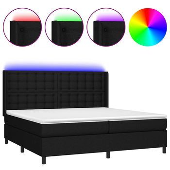 Cama Tapizada 203x203x128 Cm Tejido - Negro
