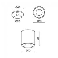 foco de superficie alfa led dim 12w