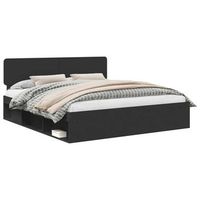 estructura de cama negro 180 x 200 cm madera de pino macizo vidaxl