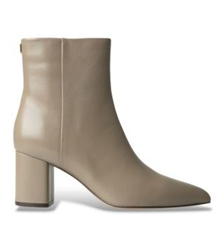 Twinset para mujer. 262TGT056 Botines de piel beige (40), 5 a 8cm, Cremallera, Casual