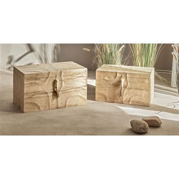 Baul Madera Natural 70x40x40 Cms. S/2 70dx40 Cms