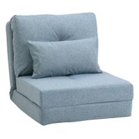 homcom sofa de suelo colchon plegable colchoneta para dormir diseno 2 en 1 cojin desmontable 60 x 80 x 56 cm azul cielo