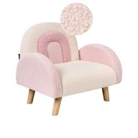 sillon infantil arcoiris silla tapizada para ninos patas de madera rosa pastel ombo