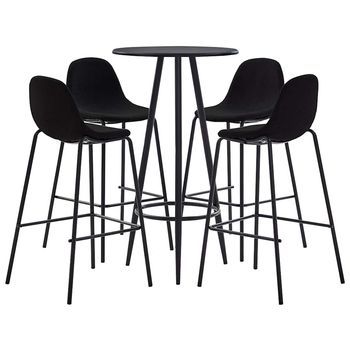 Juego De Mesa Alta Y Taburetes 5 Piezas Tela Negro Vidaxl