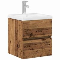 armario de lavabo  gabinete de lavabo para bano roble negro 41 x 39 x 62 cm