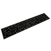 alfombra de cocina lavable terciopelo morning negro 60x300 cm vidaxl