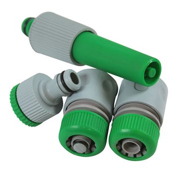 4pc Hose Connector Set With Sprayer (Soft Action)