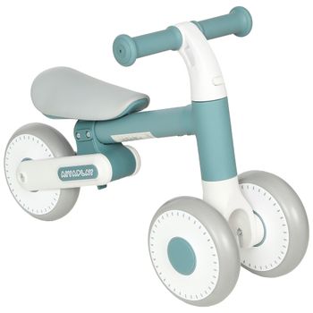AIYAPLAY Bicicleta sin pedales para bebé 1-2 años Plegable, Asiento ajustable, Dirección limitada a 135°, Ruedas EVA silenciosas, 52x23x36,5 cm, Azul